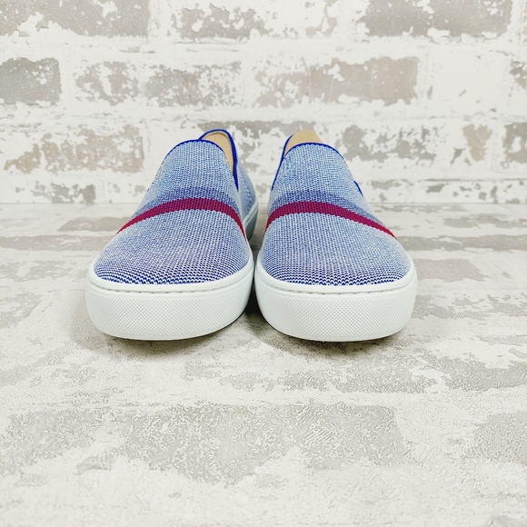 New Rothy’s Original Blue Knit Round Toe Slip On Reflector Sneaker E705 - Picture 4 of 9